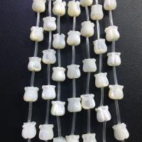 Turbanschnecken Perlen, Tulpe, poliert, DIY, weiß, 8x9mm, verkauft von PC