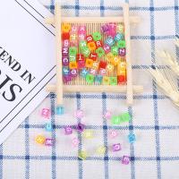 Acryl Alphabet Perlen, Quadrat, DIY & verschiedene Größen vorhanden & Emaille, keine, verkauft von Tasche