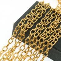 Stainless Steel Oval Chain, gold color plated, machine polishing Approx 
