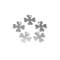 Stainless Steel Clover Pendant, silver color plated Approx 