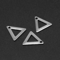 Stainless Steel Pendants, Triangle, silver color plated 