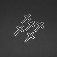 Нержавеющая сталь крест подвески, нержавеющая сталь, Kресты, плакирован серебром продается PC