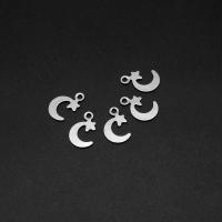 Stainless Steel Pendants, Moon, silver color plated Approx 
