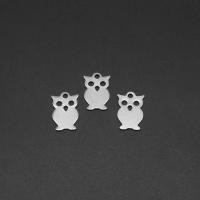 Stainless Steel Pendants, Owl, silver color plated Approx 