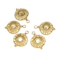 Stainless Steel Pendant Setting, Round, gold color plated 