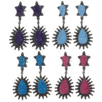 Zinc Alloy Rhinestone Drop Earring, Rhinestone Clay Pave, with Zinc Alloy, plated, for woman 75mm 