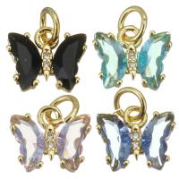 Crystal Brass Pendants, Butterfly, fashion jewelry & for woman Approx 1.5mm 