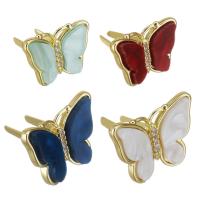 Brass Shoes Clasp, Butterfly, fashion jewelry & micro pave cubic zirconia & for woman 0c 