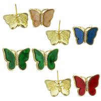 Cubic Zirconia Micro Pave Brass Earring, Butterfly, fashion jewelry & micro pave cubic zirconia & for woman 0.8mmuff0c 0.8mm 