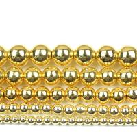 Nicht magnetische Hämatit Perlen, plattiert, DIY, Goldfarbe, verkauft von Strang