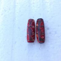 Perles agate dzi tibétaine naturelle, DIY, rouge, 30mm, Vendu par PC