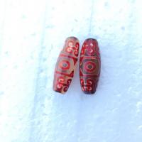 Perles agate dzi tibétaine naturelle, Oindre, DIY, rouge, 30mm, Vendu par PC