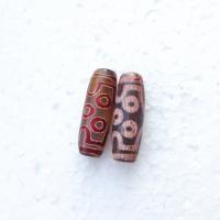 Abalorios Tibetanos Dzi de Ágata, Bricolaje, Rojo, 30mm, Vendido por UD
