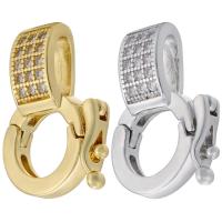 Brass Clasp Findings, plated, micro pave cubic zirconia & for woman 