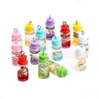 Glasflasche Anhänger, Glas, mit Muschel & Strass, Epoxidharzklebstoff, DIY, keine, 10x18mm, verkauft von PC