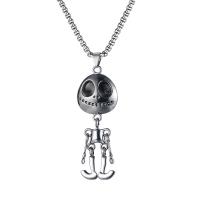 Titanium Steel Jewelry Necklace, Skull, fashion jewelry & for man, 70mm .35 Inch 