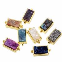 Natural Agate Druzy Connector, Zinc Alloy, with Natural Stone, plated, fashion jewelry & DIY 