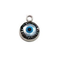 Zinc Alloy Evil Eye Pendant, with Plastic Pearl, plated, fashion jewelry & DIY 