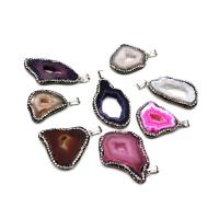 Natural Agate Druzy Pendant, Zinc Alloy, with Agate, plated, fashion jewelry & DIY 