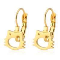 Titanium Steel Huggie Hoop Earring, plated, fashion jewelry & for woman 