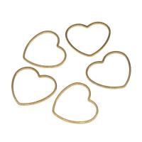 Stainless Steel Linking Ring, Heart, gold color plated 