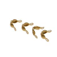 Stainless Steel Bead Tips, gold color plated 