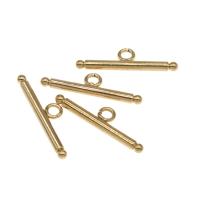 Stainless Steel Toggle Clasp Findings, Column, gold color plated 