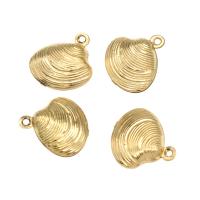 Stainless Steel Pendants, Shell, gold color plated 