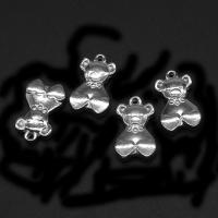 Stainless Steel Pendants, Bear, silver color plated 