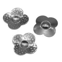 Stainless Steel Jewelry Findings, Flower, silver color plated 