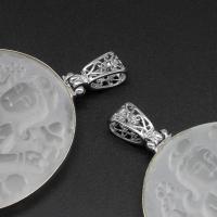 Crystal Jewelry Pendants, with Stainless Steel, Round, silver color plated 