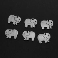 Stainless Steel Animal Pendants, Elephant, silver color plated 