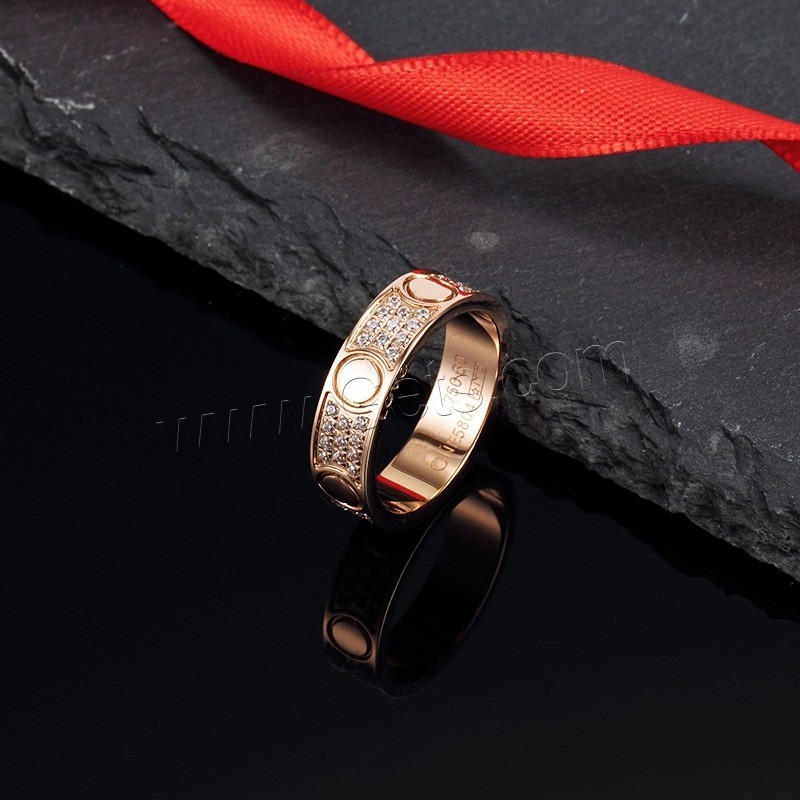 Титан Сталь палец кольцо, титан, Другое покрытие, разный размер для выбора & разные стили для выбора & Женский & со стразами, размер:5-11, продается PC