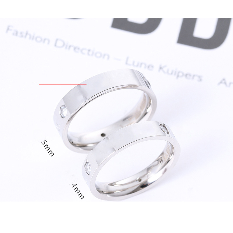 Титан Сталь палец кольцо, титан, Другое покрытие, разный размер для выбора & разные стили для выбора & Женский & со стразами, размер:5-11, продается PC