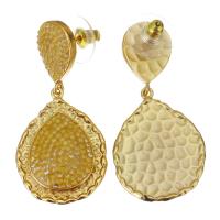 Zinc Alloy Rhinestone Drop Earring, Rhinestone Clay Pave, with Zinc Alloy, for woman, yellow, 47mm 
