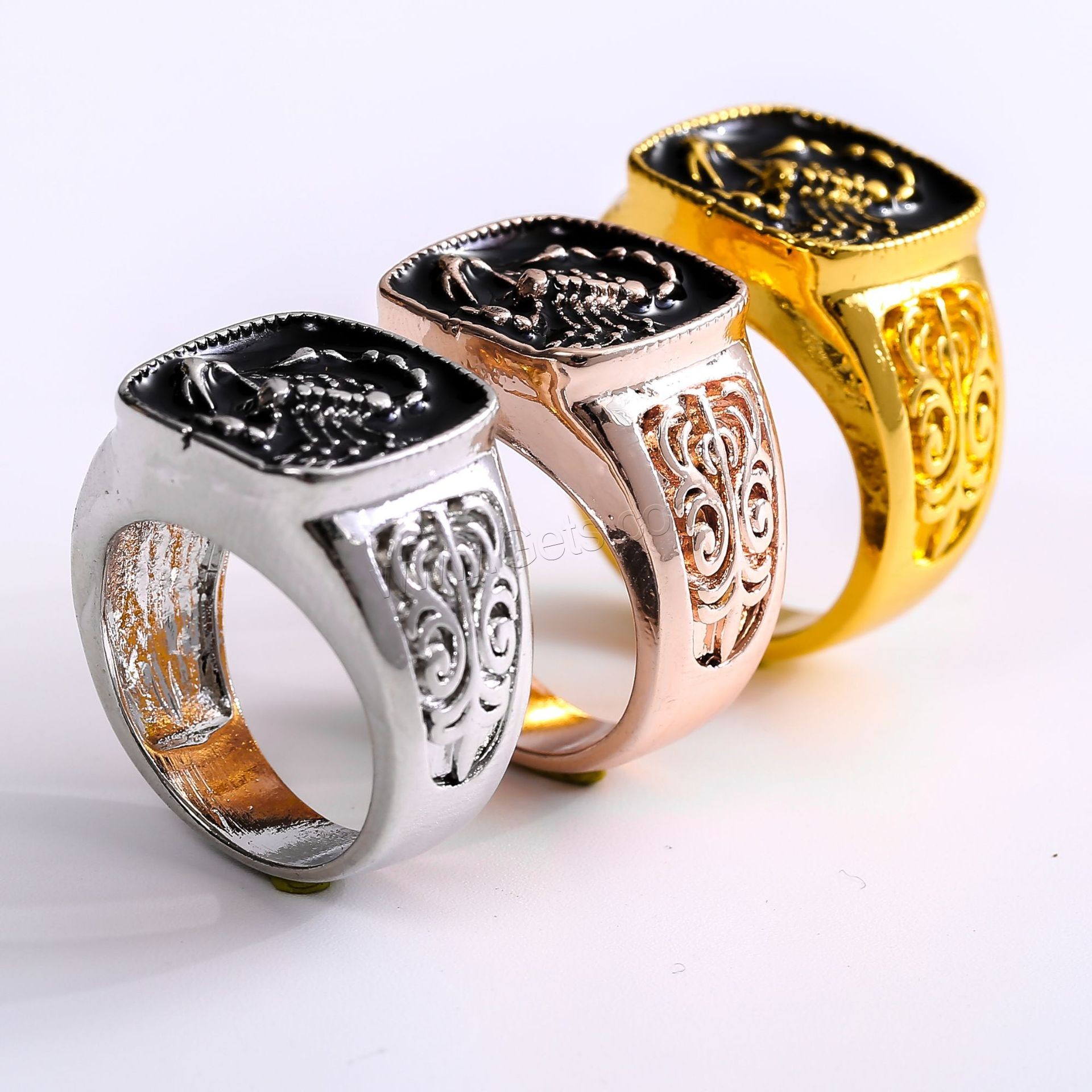 エナメル質亜鉛合金指のリング, 亜鉛合金, メッキ, 異なるサイズの選択 & 男性用, 無色, 売り手 パソコン