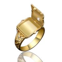 Anilo de dedo de latón, metal, chapado, diverso tamaño para la opción & para hombre & con diamantes de imitación, más colores para la opción, Vendido por UD