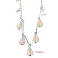 Collar de la joyería de cristal de Murano, para mujer, 10x21mm,2mm, longitud:18 Inch, Vendido por Sarta