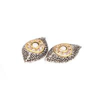 Rhinestone Brass Beads, metal, chapado, Joyería & con diamantes de imitación, plateado, 11*19MM, Vendido por UD