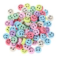 Harz Perlen Schmuck, rund, Drucken, DIY, gemischte Farben, 6.1x15mm, 50PCs/Tasche, verkauft von Tasche