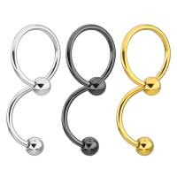 Stainless Steel Curved Barbell, Titanium Steel, plated, Unisex 