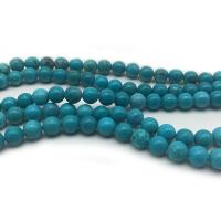 Perles en Turquoise naturelle, Rond, poli, DIY & normes différentes pour le choix, bleu turquoise, Vendu par brin