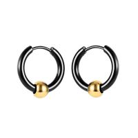 Titanium Steel Earrings, fashion jewelry & for woman, black 