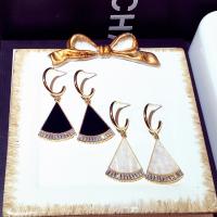 Zinc Alloy Rhinestone Drop Earring, Geometrical Pattern, gold color plated, for woman & with rhinestone 