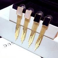 Fashion Fringe Earrings, Zinc Alloy, sterling silver post pin, plated, Korean style & for woman 