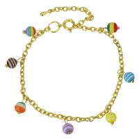 Bracelets Murano, laiton, bijoux de mode & pour femme 3mm .5 pouce, Vendu par brin