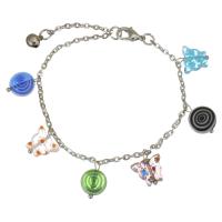 Bracelets Murano, laiton, bijoux de mode & pour femme 2.5mm .1 pouce, Vendu par brin