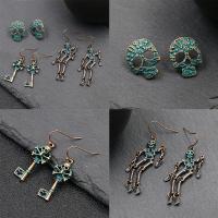 Zinc Alloy Earring Set, earring, plated, fashion jewelry, green 