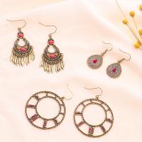 Zinc Alloy Earring Set, earring drop pendant, with Synthetic Turquoise, plated, fashion jewelry 