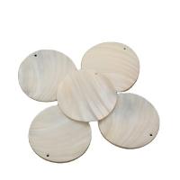 Natural Freshwater Shell Pendants, polished, DIY, white 